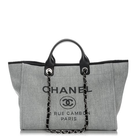 chanel canvas tote|chanel canvas large deauville tote.